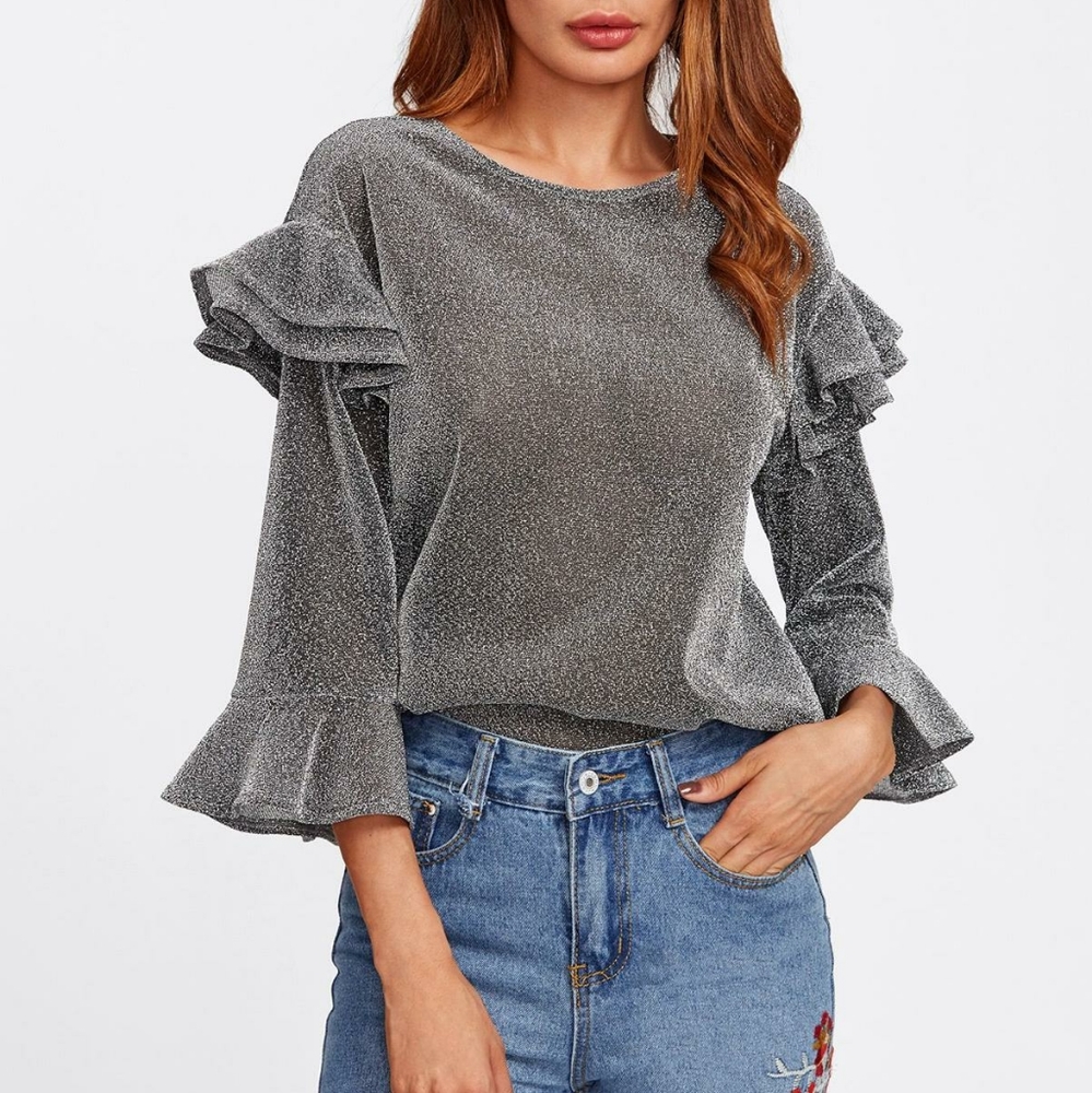 Silver Metallic Blouse